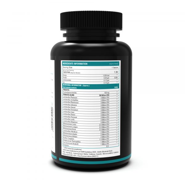 NutritJet Probiotic Supplement 50 Billion CFU With 20 Strains Helps Support Digestive - 60 Veg Capsules - Image 2