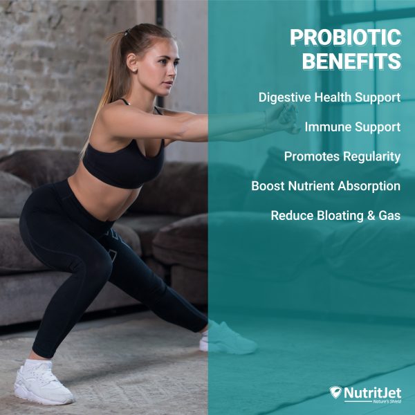 NutritJet Probiotic Supplement 50 Billion CFU With 20 Strains Helps Support Digestive - 60 Veg Capsules - Image 3